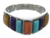Southwest Sterling Silver Multicolor Inlay Ring Size 5-3/4 VX36616